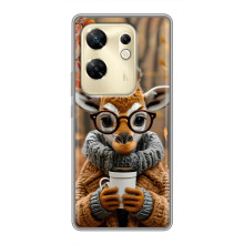 Печатный чехол «Зверята с кофе» для Infinix Zero 30 – Жираф с кофе