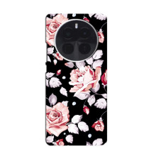 Чехлы с Цветами для Infinix Zero 40 5G (VPrint) (Цветочки на черном)