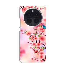 Чехол с принтом САКУРЫ на Infinix Zero 40 5G (Бабочки на сакуре)