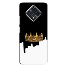 Чехол (Корона на чёрном фоне) для Инфиникс Зеро 8 (Золотая корона)