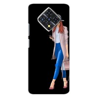 Чехол с картинкой Модные Девчонки Infinix Zero 8 – Девушка со смартфоном
