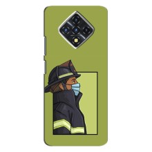 Силиконовый бампер (Работники) на Infinix Zero 8 – Пожарник