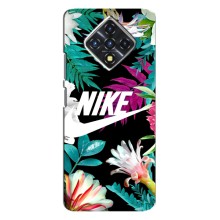 Силиконовый Чехол на Infinix Zero 8 с картинкой Nike (Цветочный Nike)