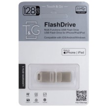 Флеш-драйв T&G 008 Metal series USB 3.0 - Lightning 128GB – Серебряный