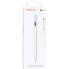 Стилус Borofone BG100 Universal active capacitive pen with digital display – White