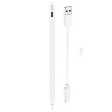 Стилус Hoco GM112 Intelligent anti-lost active capacitive pen with digital display for iP – White