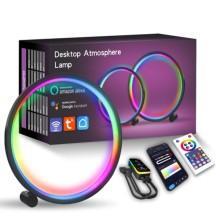 Настольная LED лампа RGB Intelligent circular atmosphere light Bluetooth USB with app – Черный