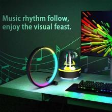 Настольная LED лампа RGB Intelligent circular atmosphere light Bluetooth USB with app – Черный