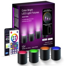 Настінна LED лампа RGB Intelligent wall lamp 4 pcs with Bluetooth European plug with app – Чорний