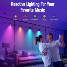 Настінна LED лампа RGB Intelligent wall lamp 4 pcs with Bluetooth European plug with app – Чорний