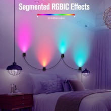 Настенная LED лампа RGB Intelligent wall lamp 4 pcs with Bluetooth European plug with app – Черный