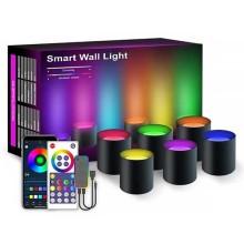 Настенная LED лампа RGB Intelligent wall lamp 6 pcs with Bluetooth European plug with app – Черный