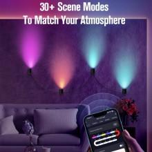 Настенная LED лампа RGB Intelligent wall lamp 6 pcs with Bluetooth European plug with app – Черный