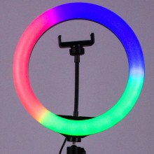 Кольцевая светодиодная LED лампа RGB Arc Ring 13" + tripod 2,1m – Черный