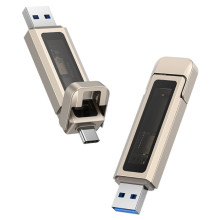 Флеш-накопичувач Usams US-ZB276 2in1 USB 3.2 + Type-C GEN1 Dual Ports Aluminum Alloy 5G – 512GB – Срібний