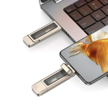 Флеш-накопичувач Usams US-ZB276 2in1 USB 3.2 + Type-C GEN1 Dual Ports Aluminum Alloy 5G – 512GB – Срібний