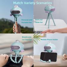 Мультифункціональний вентилятор Submarine F18 with music and battery 4000 mAh – Блакитний