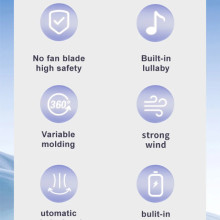 Мультифункціональний вентилятор Submarine F18 with music and battery 4000 mAh – Блакитний