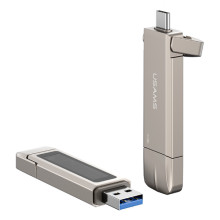 Флеш-накопитель Usams US-ZB274 2in1 USB 3.2 + Type-C GEN1 Dual Ports Aluminum Alloy 5G – 128GB – Серебряный