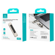 Флеш-накопитель Usams US-ZB274 2in1 USB 3.2 + Type-C GEN1 Dual Ports Aluminum Alloy 5G – 128GB – Серебряный