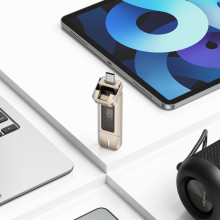 Флеш-накопичувач Usams US-ZB276 2in1 USB 3.2 + Type-C GEN1 Dual Ports Aluminum Alloy 5G – 512GB – Срібний