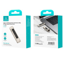 Флеш-накопичувач Usams US-ZB276 2in1 USB 3.2 + Type-C GEN1 Dual Ports Aluminum Alloy 5G – 512GB – Срібний