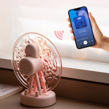 Проектор-ночник ZAY-L07 Sky Wheel 2in1 + Bluetooth колонка – Розовый