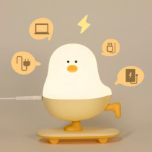 Ночник L63 Chicken on a Skateboard – Белый