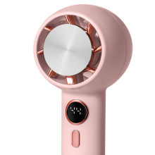 Портативний вентилятор YL007 with Display з підставкою для телефону 2000mAh – Рожевий