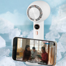 Портативний вентилятор YL007 with Display з підставкою для телефону 2000mAh – Білий