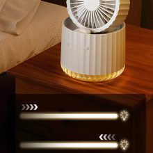 Настольный вентилятор Rapid Cooling 3in1 с водяным охлаждением и подсветкой 1200 mAh – Белый