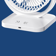 Настольный вентилятор Double head с регулировкой угла наклона 3000 mAh – Белый