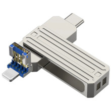 Флеш-драйв USB 3.0 Flash Drive WIWU Wi-FD001 3 in 1 32GB – Серебряный
