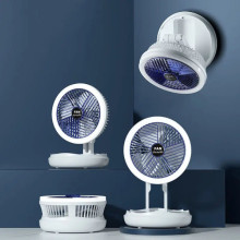 Настільний складний вентилятор Folding Fan 2in1 with Night Light – Білий