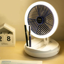 Настільний складний вентилятор Folding Fan 2in1 with Night Light – Білий