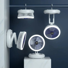 Настольный складной вентилятор Folding Fan 2in1 with Night Light – Белый