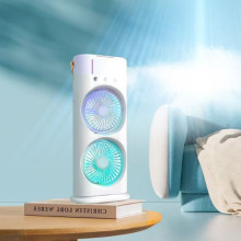 Настольный двойной вентилятор Spray Fan 2in1 с водяным охлаждением 4000 mAh – Белый