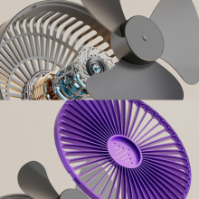 Портативный вентилятор Folding Light Fan 3in1 5000mAh – Серый