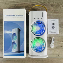 Настольный двойной вентилятор Spray Fan 2in1 с водяным охлаждением 4000 mAh – Белый