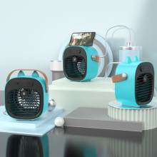 Настільний вентилятор F12 з підставкою для телефону і водяним охолодженням 4000mAh – Блакитний