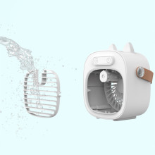 Настільний вентилятор F12 з підставкою для телефону і водяним охолодженням 4000mAh – Білий