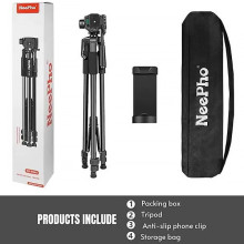 Штатив NeePho NP-8840 для зйомки 66-170см з розборним тримачем у чохлі – Чорний