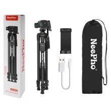 Штатив NeePho NP-8830 для зйомки 54-155см з розборним тримачем у чохлі+пульт – Чорний