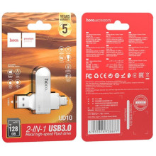 Флеш-накопичувач Hoco UD10 Metal Flash 2in1 USB 3.0/Type-C - 128GB – Сірий