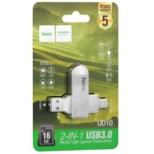 Флеш-накопичувач Hoco UD10 Metal Flash 2in1 USB 3.0/Type-C - 16GB – Сірий