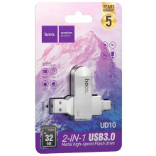 Флеш-накопичувач Hoco UD10 Metal Flash 2in1 USB 3.0/Type-C - 32GB – Сірий