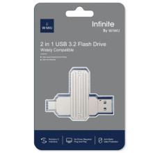 Флеш-накопичувач WIWU WI-FD003 Infinite 2in1 Type-C USB 3.2 - 256GB – Срібний