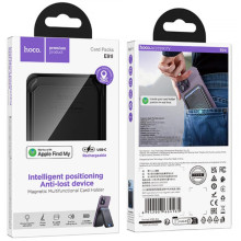 Кардхолдер магнітний Hoco E91I Tiger з трекером 120 mAh – Чорний