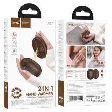 Портативный обогреватель для рук Hoco J167 Coffee bean magnetic split 2500 mAh – Brown