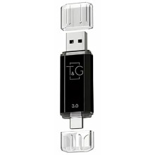 Флеш-накопитель T&G 009 Star Series 2in1 USB 3.0 (USB-A/C) — 256GB – Черный